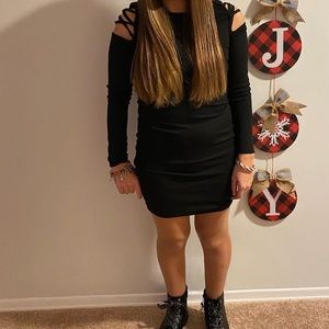 SHEIN teen size 14  (girls) black dress with cutout sleeves size